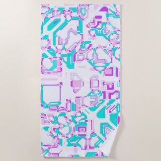 Toalha De Praia crazy fantasy maps white and aqua