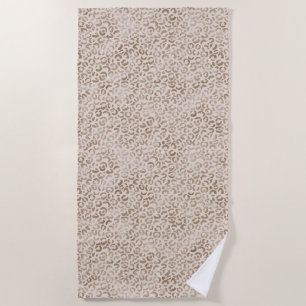 Toalha De Praia Cream Brown Leopardo Print