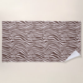 Toalha De Praia Cream Brown Zebra Print