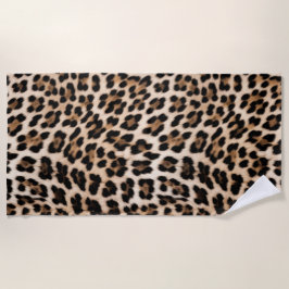 Toalha De Praia Creamy Brown Black Leopardo