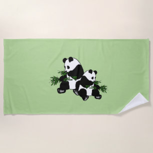 Toalha De Praia Crescendo acima a panda
