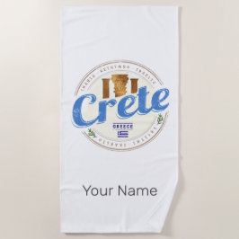 Toalha De Praia Creta Island Retro Vintage Holiday Souvenir