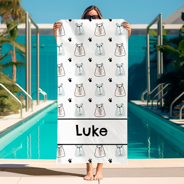 Toalha De Praia Crianças Engraçadas (kids beach towel with name)