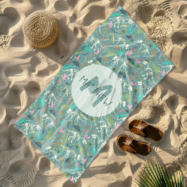 Toalha De Praia Crianças Meninos Fósseis Dinossauros Fósseis E Mon