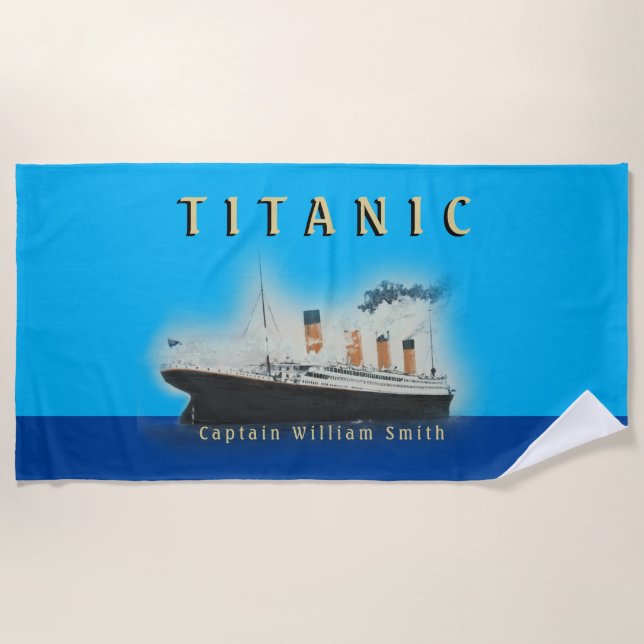 Toalha De Praia Crianças Nome Personalizado Titanic (Frente)