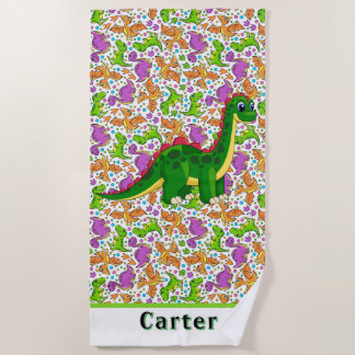 Toalha De Praia Crianças Personalizam Dinossauro 