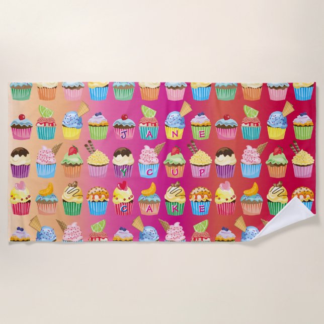 Toalha De Praia Criar seus próprios deleites deliciosos do (Frente)