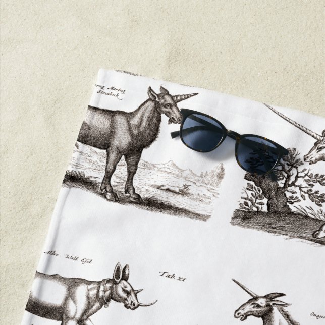 Toalha De Praia Criatura Mágica Clássica do Unicórnio Antiquado (In Situ)