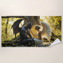 Toalha De Praia Criaturas celestiais fantasia de demônio de anjo