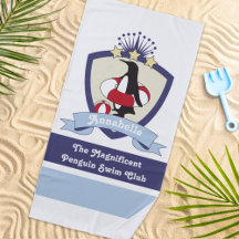 Crista do Clube de Natação Pinguim Fofo Desenho No