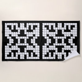 Toalha De Praia Crossword Quebra-cabeça Design Beach Towel