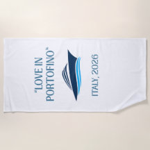 Toalha de Praia Cruzeiro Love in Portofino - Itáli