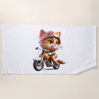 Toalha De Praia CTE-CAT dirigindo motocicleta T-Shirt Clássico