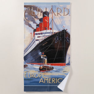 TOALHA DE PRAIA CUNARD OCEAN LINER AQUITANIA