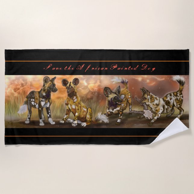 Toalha De Praia Cuppies Pintados Africanos (Frente)