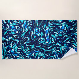 Toalha De Praia Curvas azuis e cianas mimadas