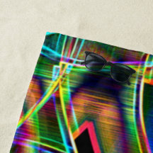 Curvas em banda sobrepostas, alivio colorido neon