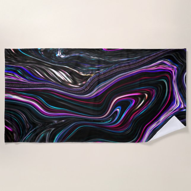 Toalha De Praia Curvas irregulares com cor sufocada pelo escuro (Frente)