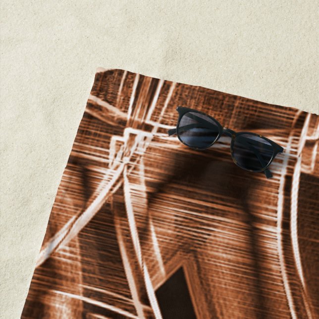 Toalha De Praia Curvas sobrepostas em formas de fita, alivio casta (In Situ)