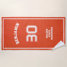 Toalha De Praia Custom Basketball Textured Orange