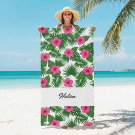 Toalha De Praia Custom Large Tropical Flower Beach Towel for Her