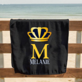 Toalha De Praia Custom Name Luxury Royal Elegant Monogran 