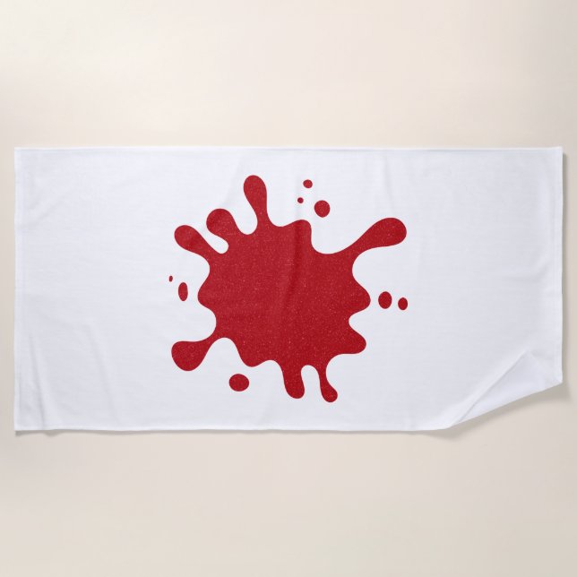 Toalha De Praia Custom Tomato Red Splash Graphic Beach Towel (Frente)