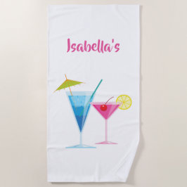 Toalha de praia customizável do cocktail