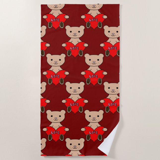 Toalha De Praia Cute Bear Beach Towel (Frente)