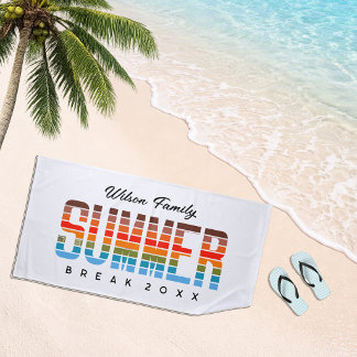 Toalha De Praia Cute Family Summer Sunset Beach Vacation