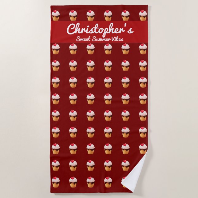 Toalha De Praia Cute Ice Cream Heart Beach Towel (Frente)