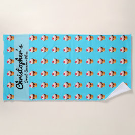 Toalha De Praia Cute Ice Cream Heart Beach Towel