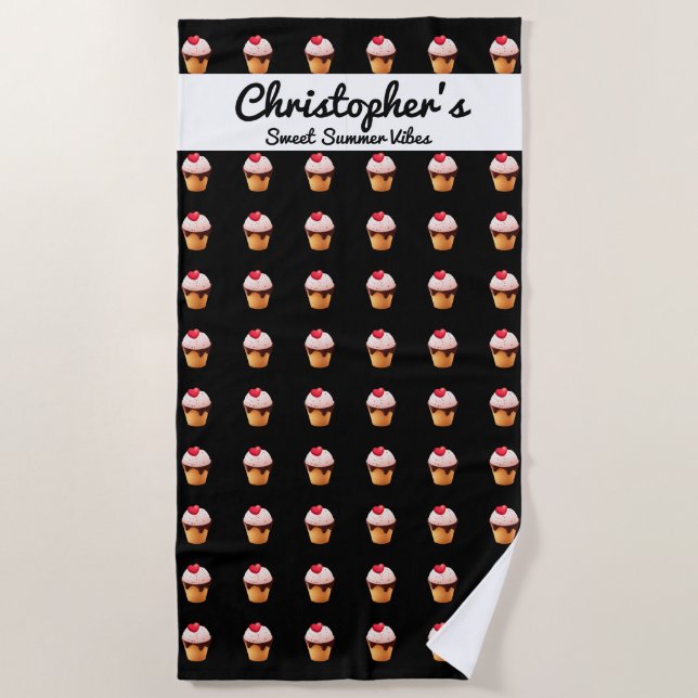 Toalha De Praia Cute Ice Cream Heart Beach Towel (Frente)