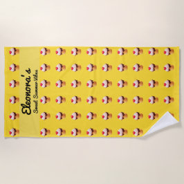 Toalha De Praia Cute Ice Cream Heart Beach Towel