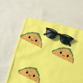 Toalha De Praia Cute Kawaii Taco Pattern