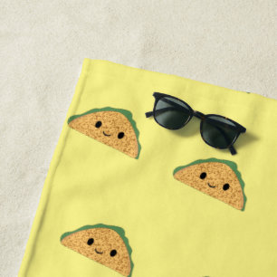 Toalha De Praia Cute Kawaii Taco Pattern