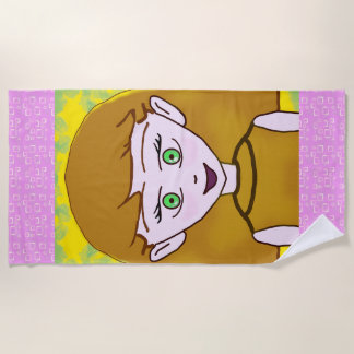 Toalha De Praia Cute Merry Pink