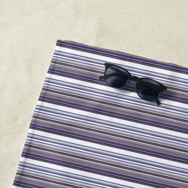 Toalha De Praia Cute modern gray blue stripes (In Situ)