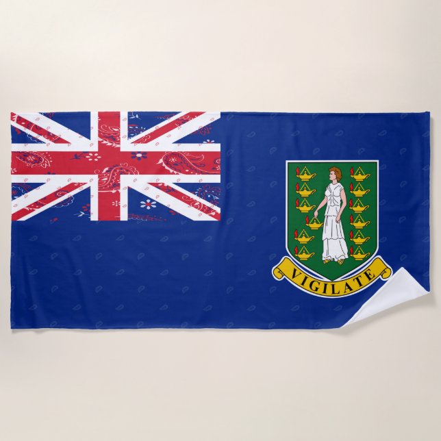 Toalha de praia da bandeira de British Virgin (Frente)