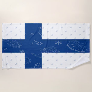 Toalha de praia da bandeira de Finlandia