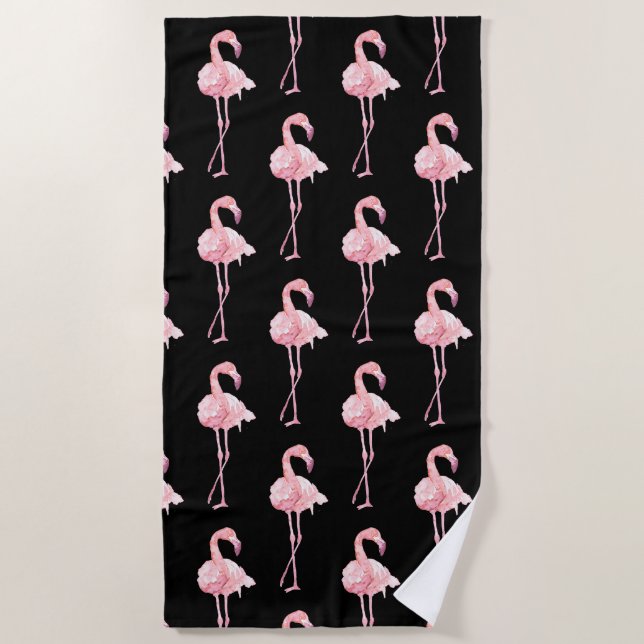 Toalha de Praia da Série Flamingo Terno Design 2 (Frente)