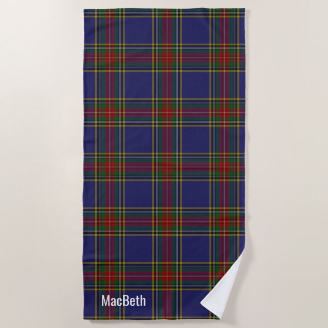 Toalha de praia da Xadrez MacBeth Clan Tartan (Frente)