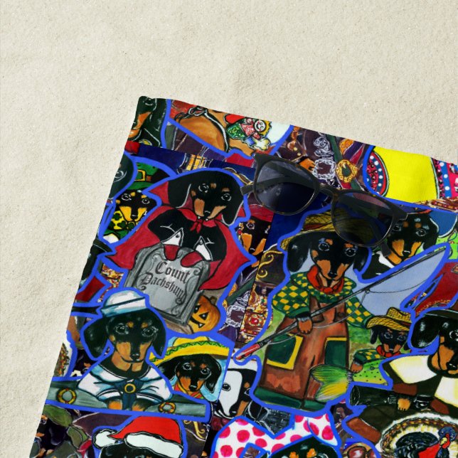 Toalha De Praia Dachshund Cartoons (In Situ)