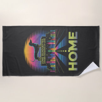 Toalha De Praia Dachshund Long Silhouettes, Longer Shadows Of Love