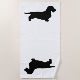 Toalha De Praia Dachshund Pelo Rijo - Silhueta 1