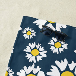 Toalha De Praia Daisy Pattern, Floral Pattern, White Daisies