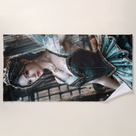 Toalha De Praia Dançarina balé em um Tu Verde e Asas Fadas