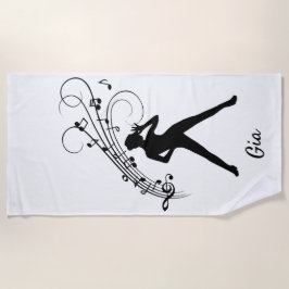 Toalha De Praia Dançarino de Toque Moderno Pessoal