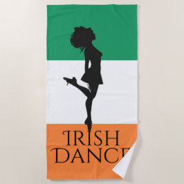 Toalha De Praia Dançarino Irlandês e Bandeira do Calçado da Irland