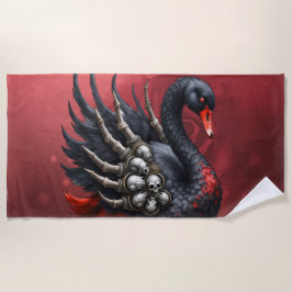 Toalha De Praia Dark Swan of Bones – Gothic Elegance